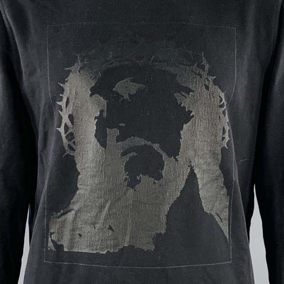 GIVENCHY Black Jesus Graphic Cotton Cuban Fit Crew Neck Sweatshirt - Picture 2 of 10